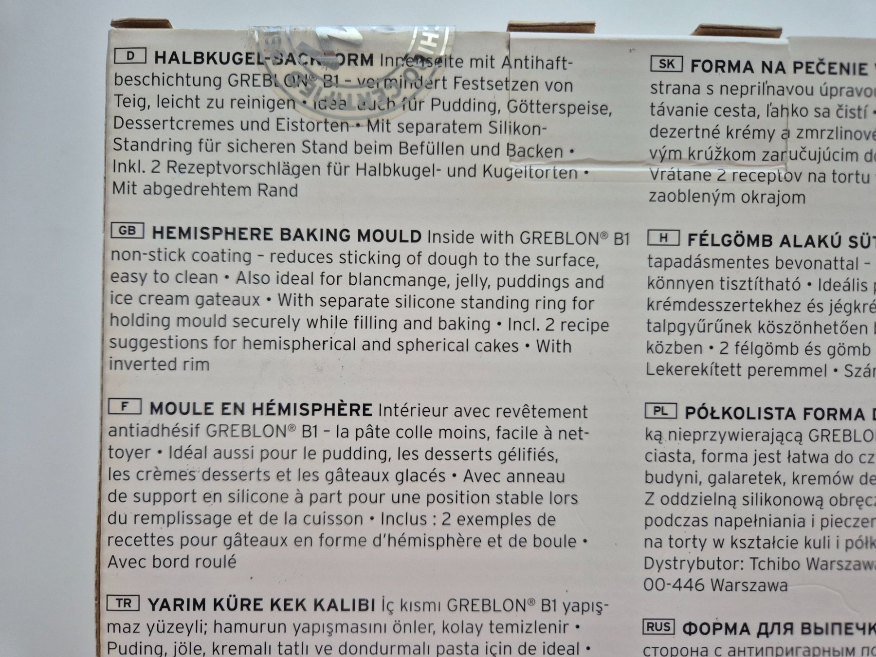 Tchibo Moules à gâteaux: Halbkugel-Backform 21cm (Neu) – Neuf avec emballage d'origine à Zürich par pau_y8mv 3