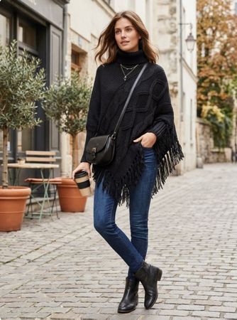 Cooler Poncho handmade one Size NEU