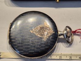 Taschenuhr Zenith Tula Silber mit Schatulle Savonette 1910