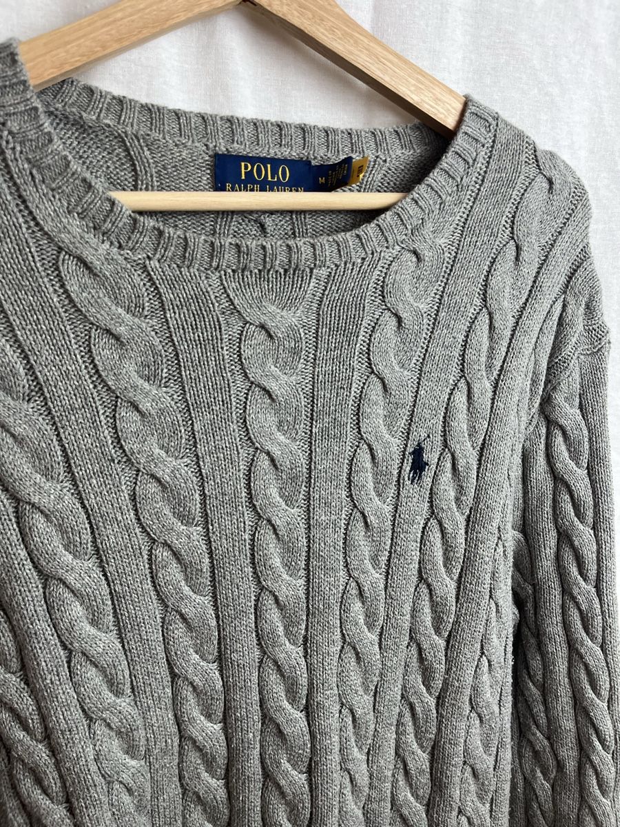 Ralph Lauren Pullover & Sweatshirts: Pull Ralph Lauren gris torsadé – Neu (gemäss Beschreibung) aus Les Avanchets von lunedeneige.shop 1