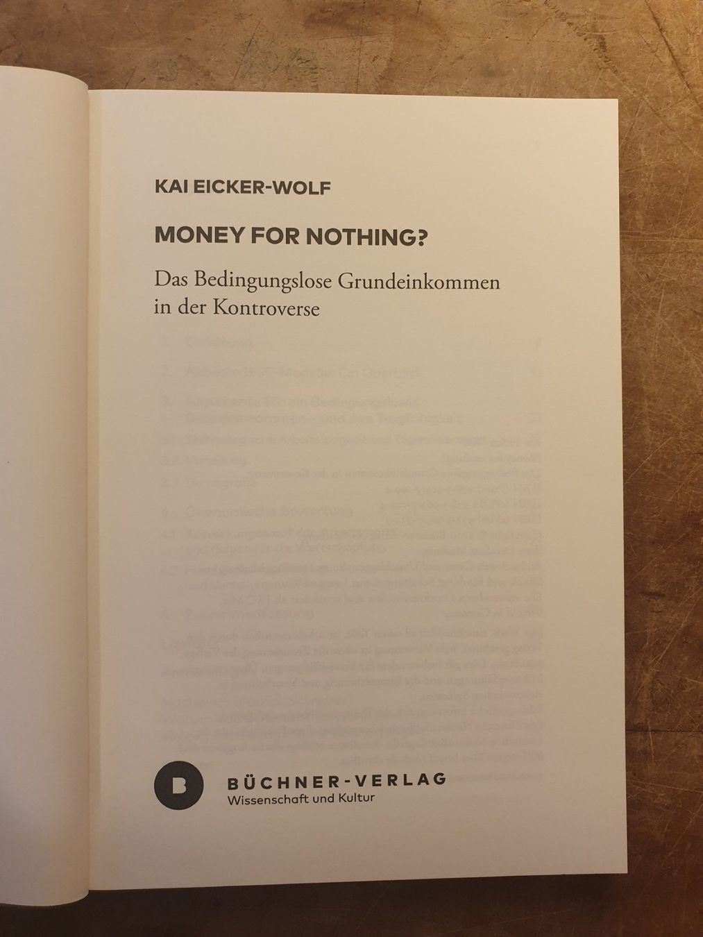 Livres: Money For Nothing - Kai Eicker-Wolf – D'occasion à Zürich par dialout 2