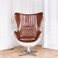 Fauteuil Aviateur en Cuir et Aluminium, arrière avec du cuir