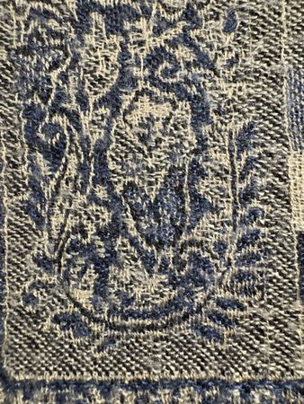 Warmer Schal mit Muster, Blau Grau - hochwertig, Top Zustand