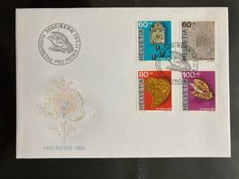 Schweiz 1994 Ersttagsbrief Satz Pro Patria Volkskunst