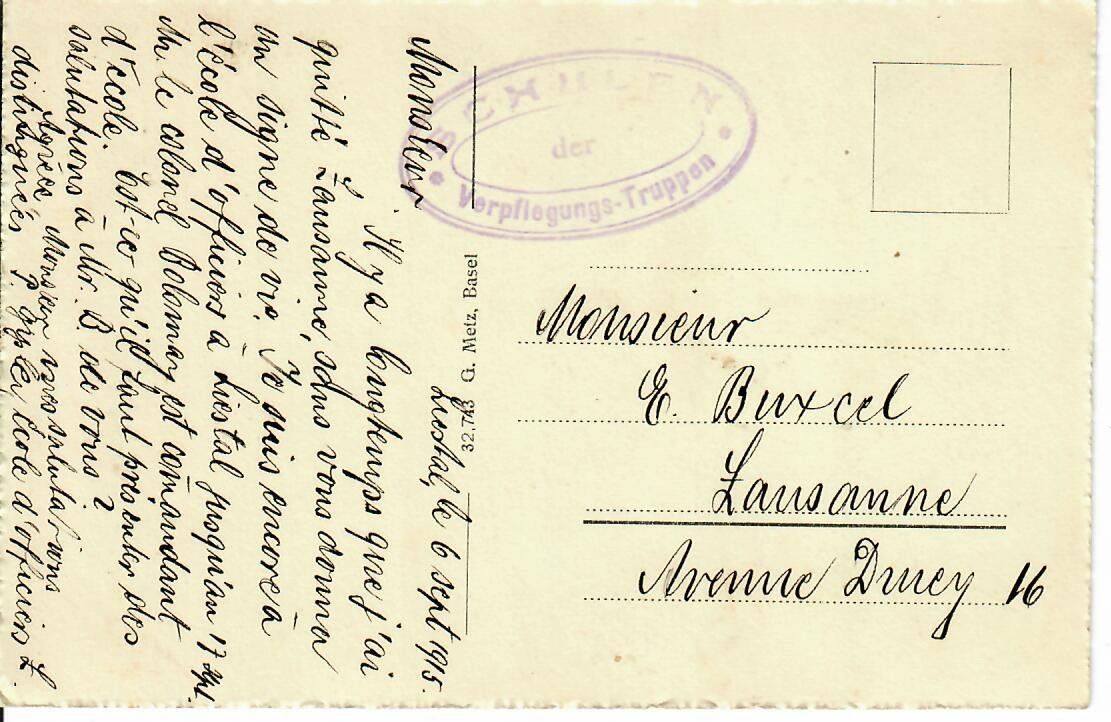 Cartoline postali: Liestal  1915 – Usato da Hochdorf venduto da Ziegel-16 1