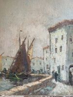 Mediterrane Hafenszene – Frühwerk von Simon Kramer ca. 1975