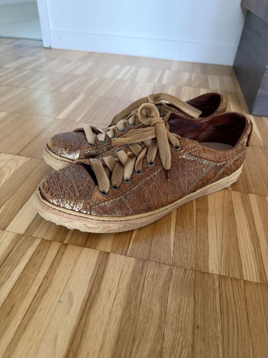 Scarpe da uomo: Brown Leather Sneakers with Decorative Pattern Size 42 – Usato da Zürich venduto da ralph__ 4