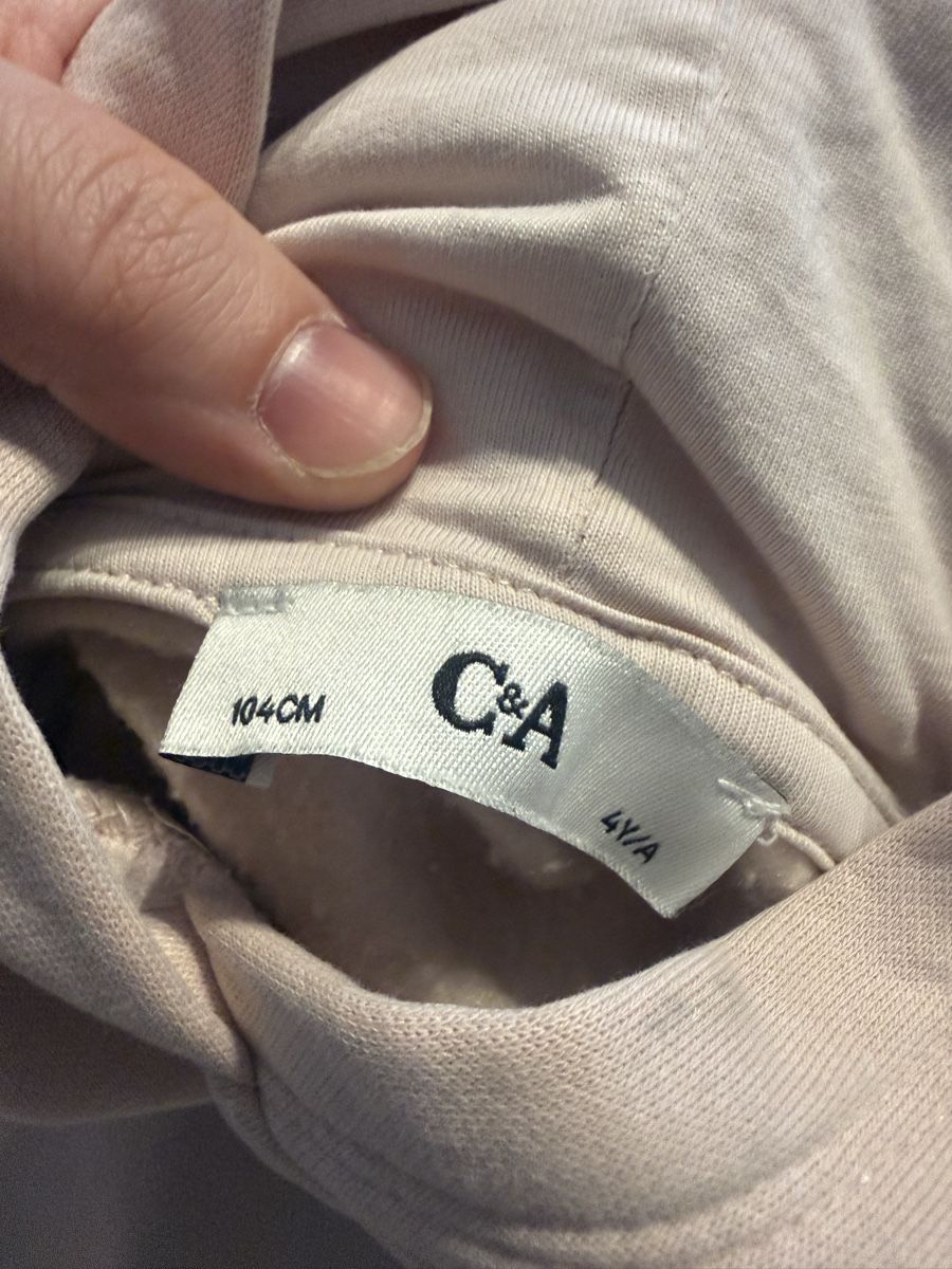 C&A Maglioni & Felpe: Langpullover Süsses C&A Kleid mit Kapuze, Gr. 104 – Usato da Winkel venduto da zucchetti 2