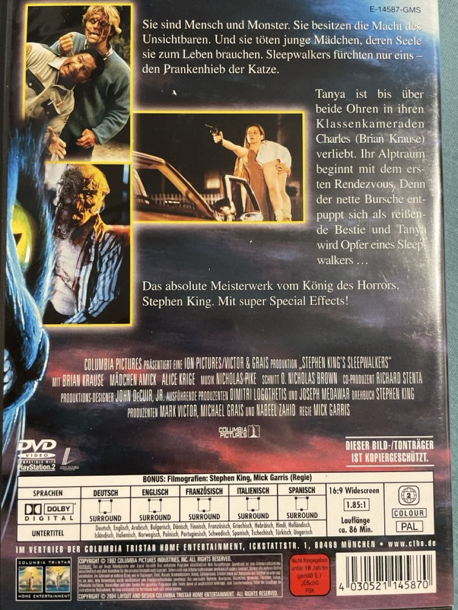 Tutti i DVDs: Schlafwandler  (1992) – Usato da Waldenburg venduto da Mimily33 1