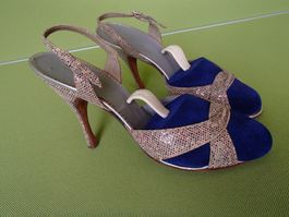 Vintage Luxus Strass Sandalen 1950thies Bleistiftabsatz