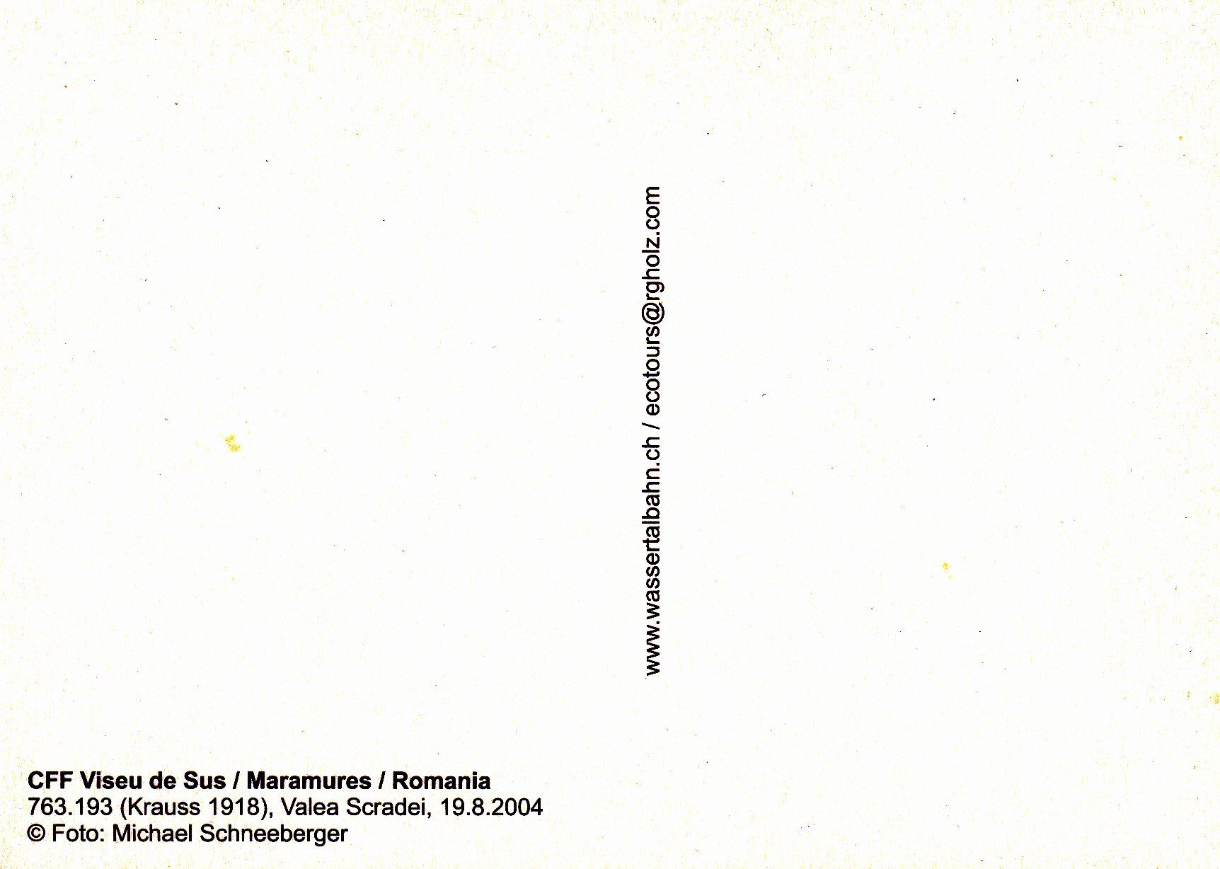 Cartoline postali: Rumänien CFF Viseu de Sus Waldbahn Wassertal – Usato da Luzern venduto da Pinot88 1