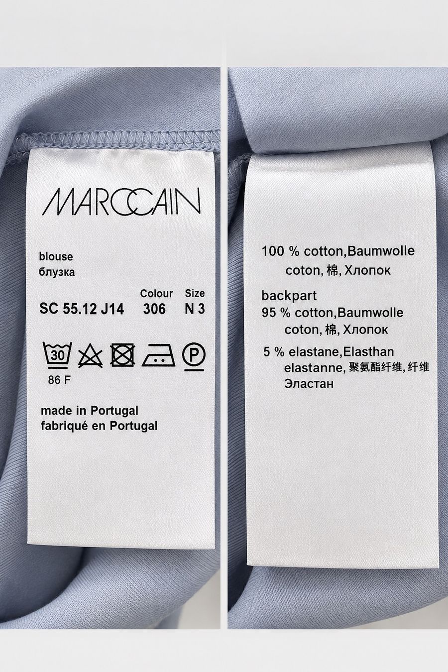 Marc Cain Camicette: Edler MARC CAIN Designer-Bluse/ Hellblau Gr. 3 / 38 – Nuovo (secondo la descrizione) da Illnau venduto da Sniwi67 2