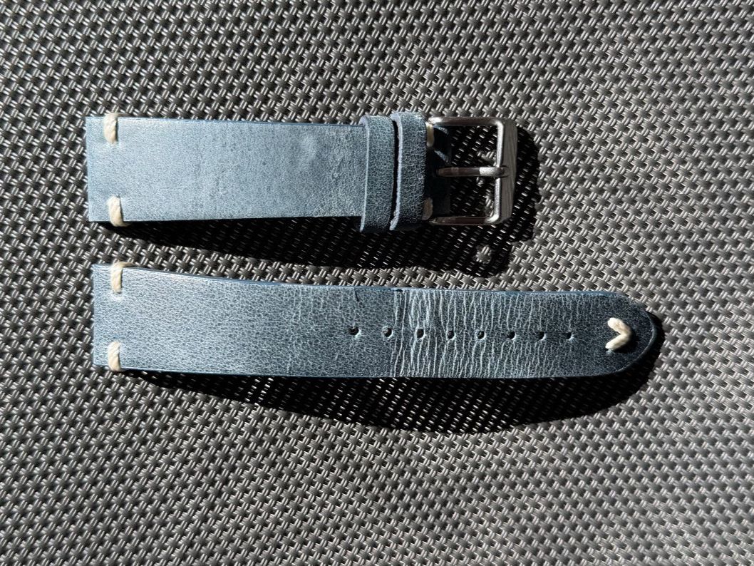 Orologi: Blue leather watch strap 20mm – Usato da Genève venduto da gau_6t8p