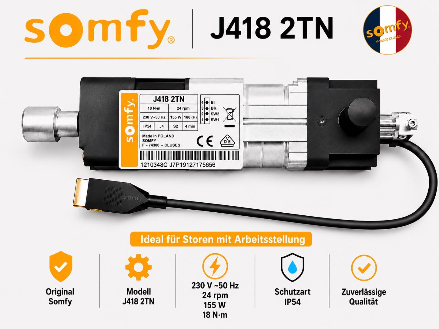 Somfy Marquises: Somfy J418 2TN absolute Neuware Storenmotor – Neuf avec emballage d'origine à Zürich par Shalashaska