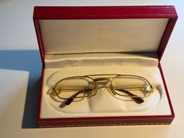 Must Louis Cartier-Herrenbrille, vergoldet/neu, Lederbox