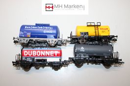 Roco 4er Set Kesselwagen 2x DB 1x SNCF 1x SBB CFF FFS H0 DC