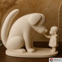 Dog & Girl Figurine — Symbol of Friendship - 3D Printed