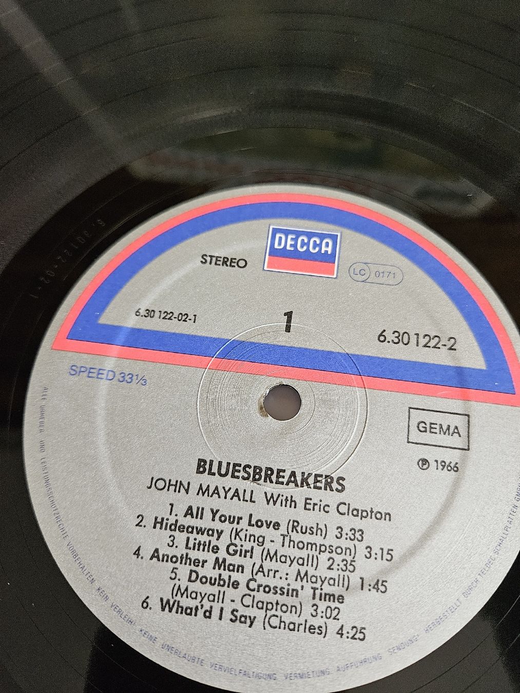 Schallplatten: Vinyl LP John Mayall & Eric Clapton Bluesbreakers 1966 – Gebraucht aus Bertschikon Gossau von simla09 1