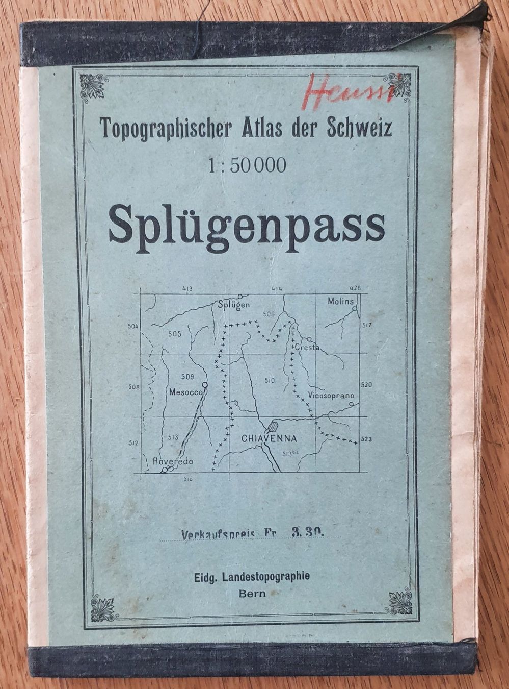 Landkarten & Atlanten: Topograpghischer Atlas Schweiz - Splügenpass – Gebraucht aus Zürich von Vesco01