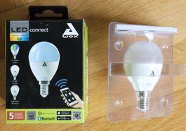 Awox Led-Birne LED-Lampe E14 farbig via bluetooth