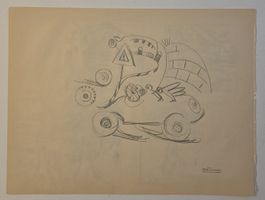 Lill Tschudi Original Zeichnung, 44x33cm gut gehandelt