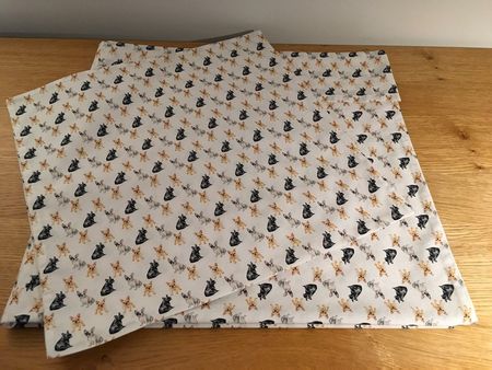 Set für die Decke 80x80 , mit Hundemotiv