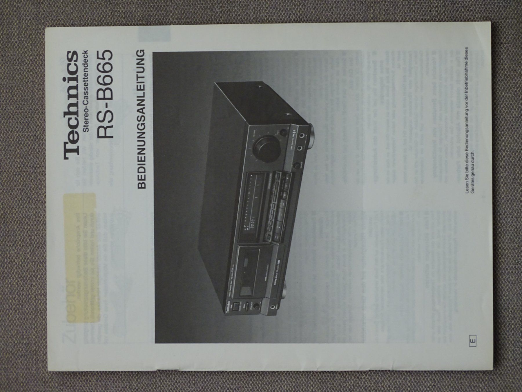 Technics Aufnahmegeräte: Technics Tape Deck RS-B665 – Gebraucht aus Hirzel von Musicman03 8