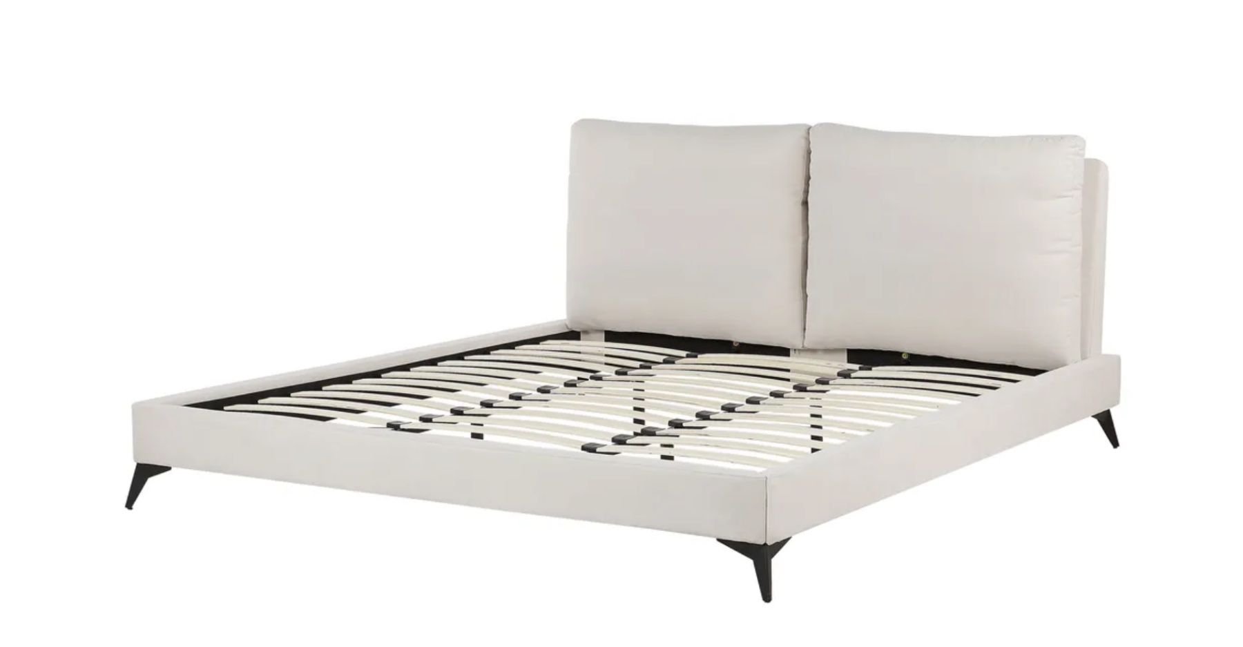 Beliani Betten: Bett mit Lattenrost Chenillegewebe 180 x 200 cm Hellbeige – Gebraucht aus Zürich von Schego881 1
