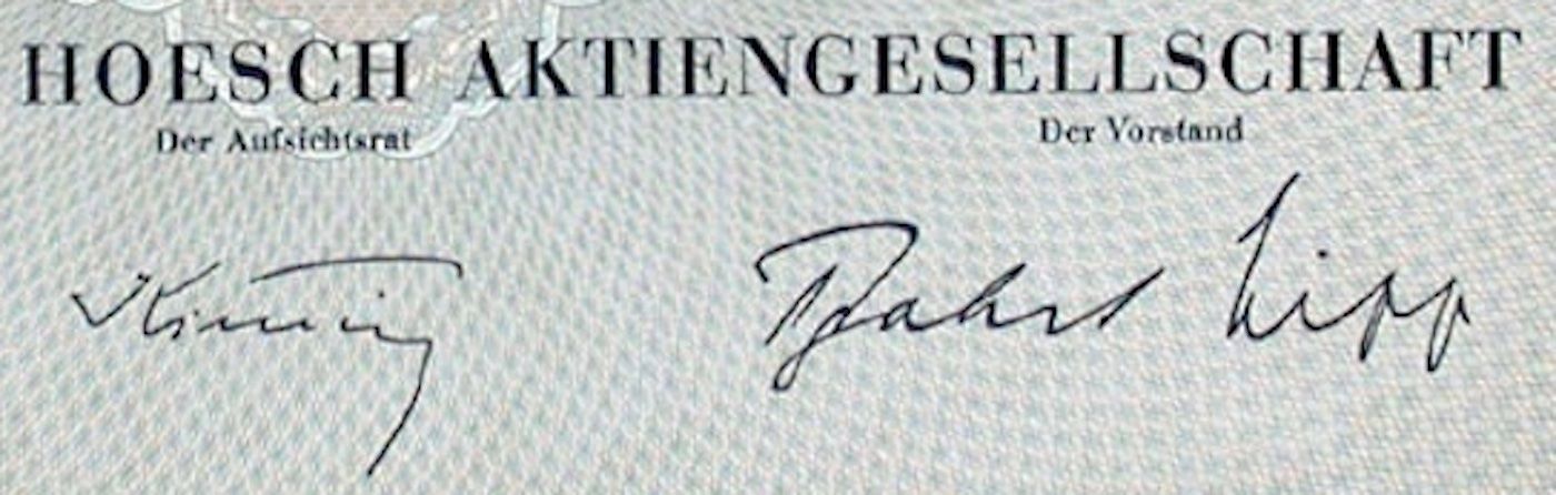Documenti: Hoesch AG Dortmund, Dortmund - 1943 – Usato da Solothurn venduto da Sgasche 1