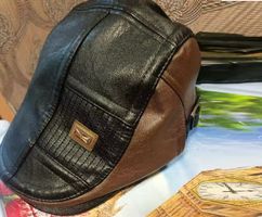 PU-Leder-Baskenmütze - Casquette béret en cuir PU