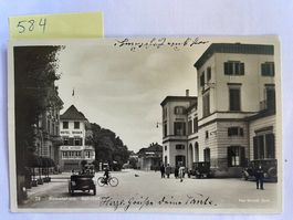 alte Ansichtskarte Romanhorn Bahnhof mit Hotel Bodan, 1928