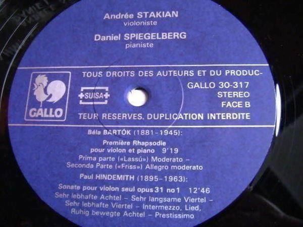 Audiolibri: Andrée STAKIAN Daniel SPIELBERG Gallo LP – Usato da Genève venduto da Cockattoo 4
