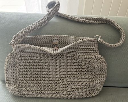 Handgefertigte Tasche, hellgrau