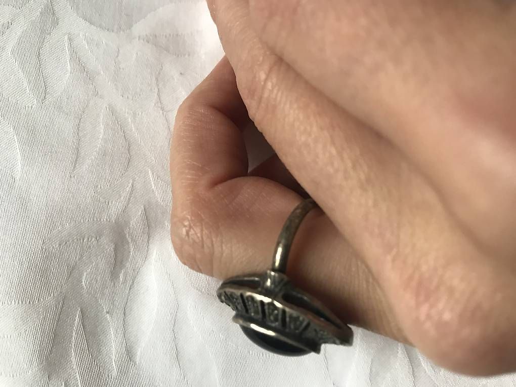 Anelli: Silberring mit Onyx – Usato da Zürich venduto da kel_x6fk 3