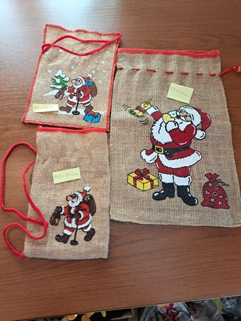 3 Jute Säckli, Weihnachtssäckli, Nikolaussack, 🎅