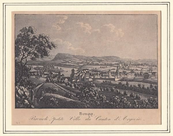 Incisioni: BRUGG, AQUATINTA 1835 – Antico da Grüningen venduto da Kartensammler