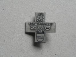 Abzeichen Zuger Kantonal Schwingfest Schwingen Zug ZG 1959