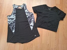 Lot de 2 hauts de sport noirs, taille S