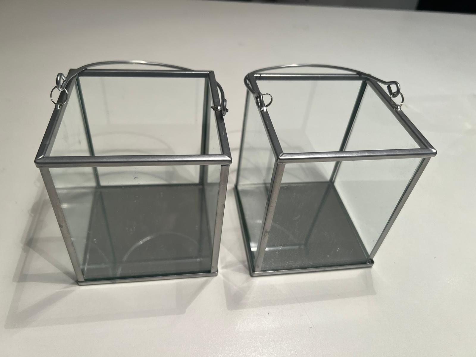 Portacandele: 2 x Windlichter/Rechaudlämpchen Halter – Usato da Egg b. Zürich venduto da Brocki_Insel_Egg