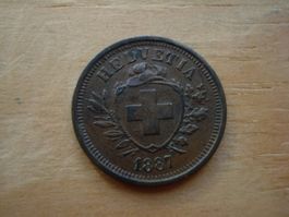 (Z2) 1 Rappen 1887 VZ