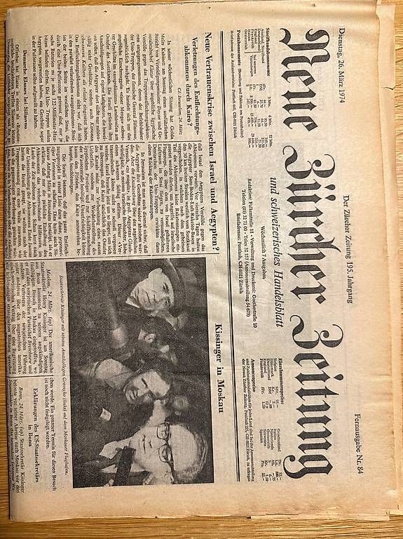 Riviste & Magazine: NZZ Originalausgabe vom 26.3.1974 – Usato da Herrliberg venduto da whiteware