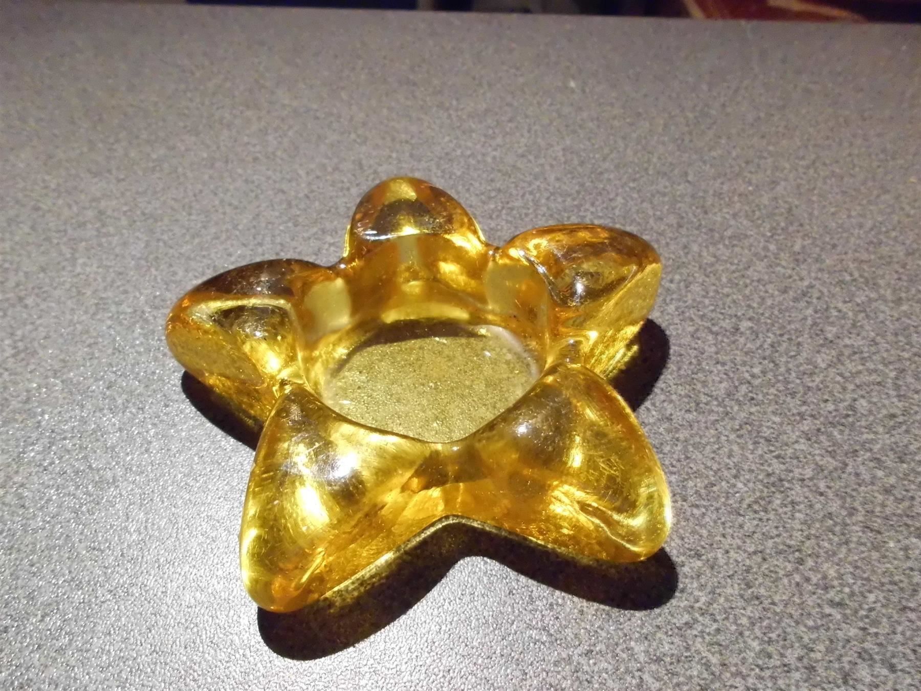 Portacandele: Kerzenständer Glas, gelb, Stern – Usato da Zürich venduto da Motzkuh