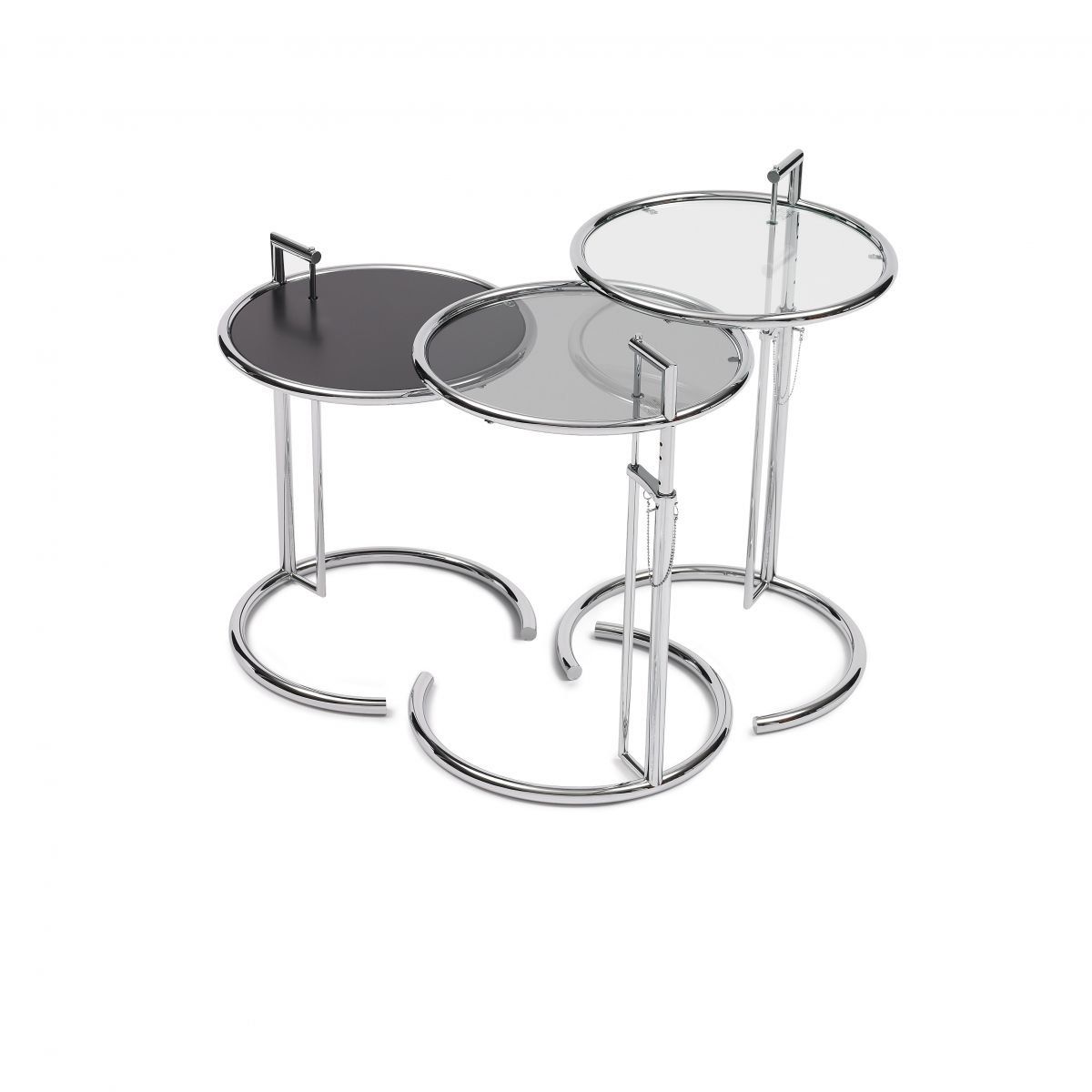 Comodini: 2 Beistelltische Adjustable Table E 1027 Parsolglas NEU! – Nuovo e nell'imballaggio originale da Wilen b. Wollerau venduto da Topclassic 3