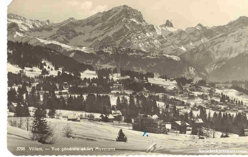 Cartoline postali: Villars - vue générale + ca. 1950 – Usato da Emmenbrücke venduto da teestube