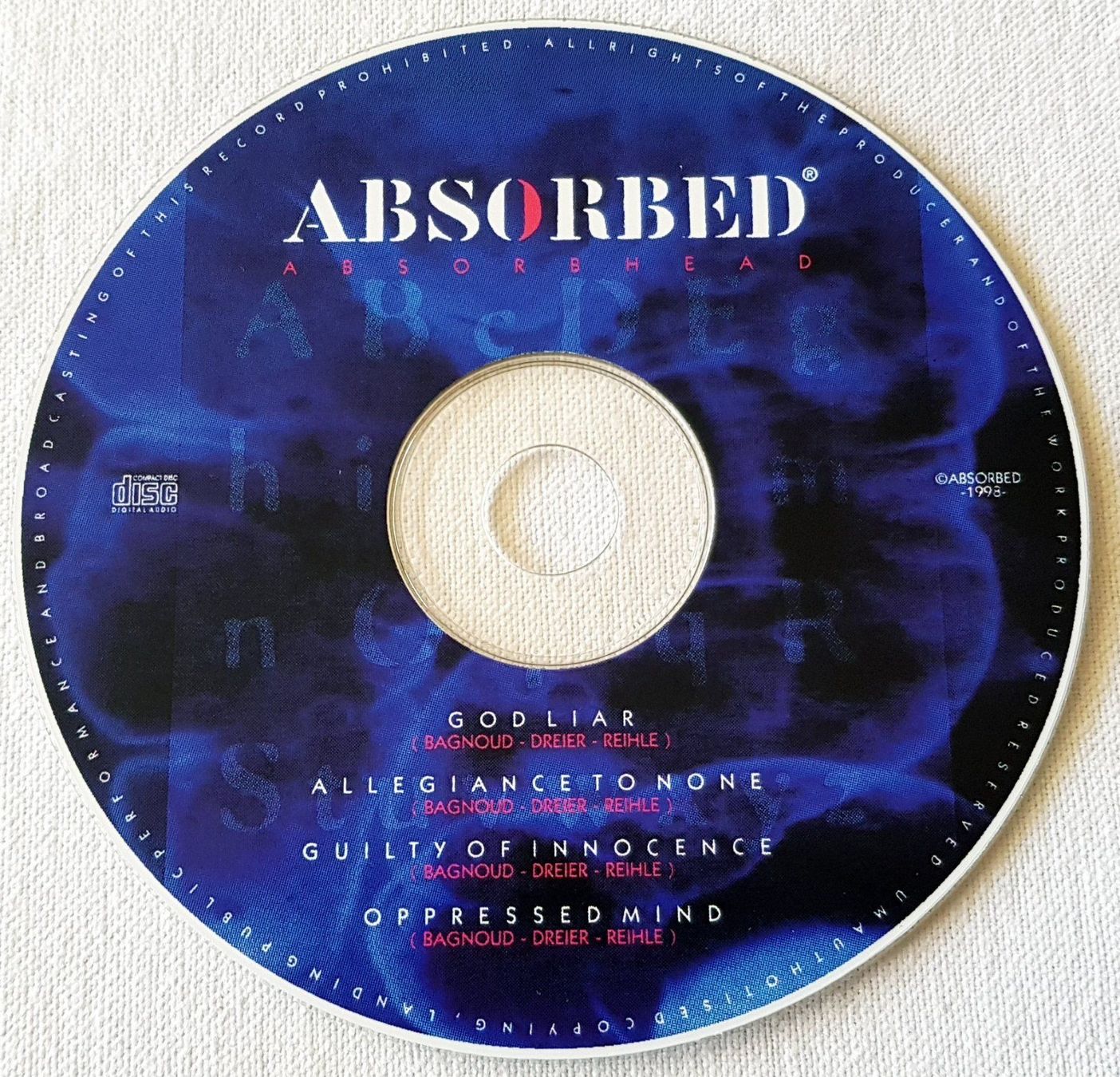 CDs: Absorbed – Absorbhead - CD - 1998 - Rare First Press – D'occasion à Uster par Zardodel 2