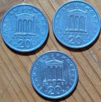 3x Griechische 20 Drachmen Münzen