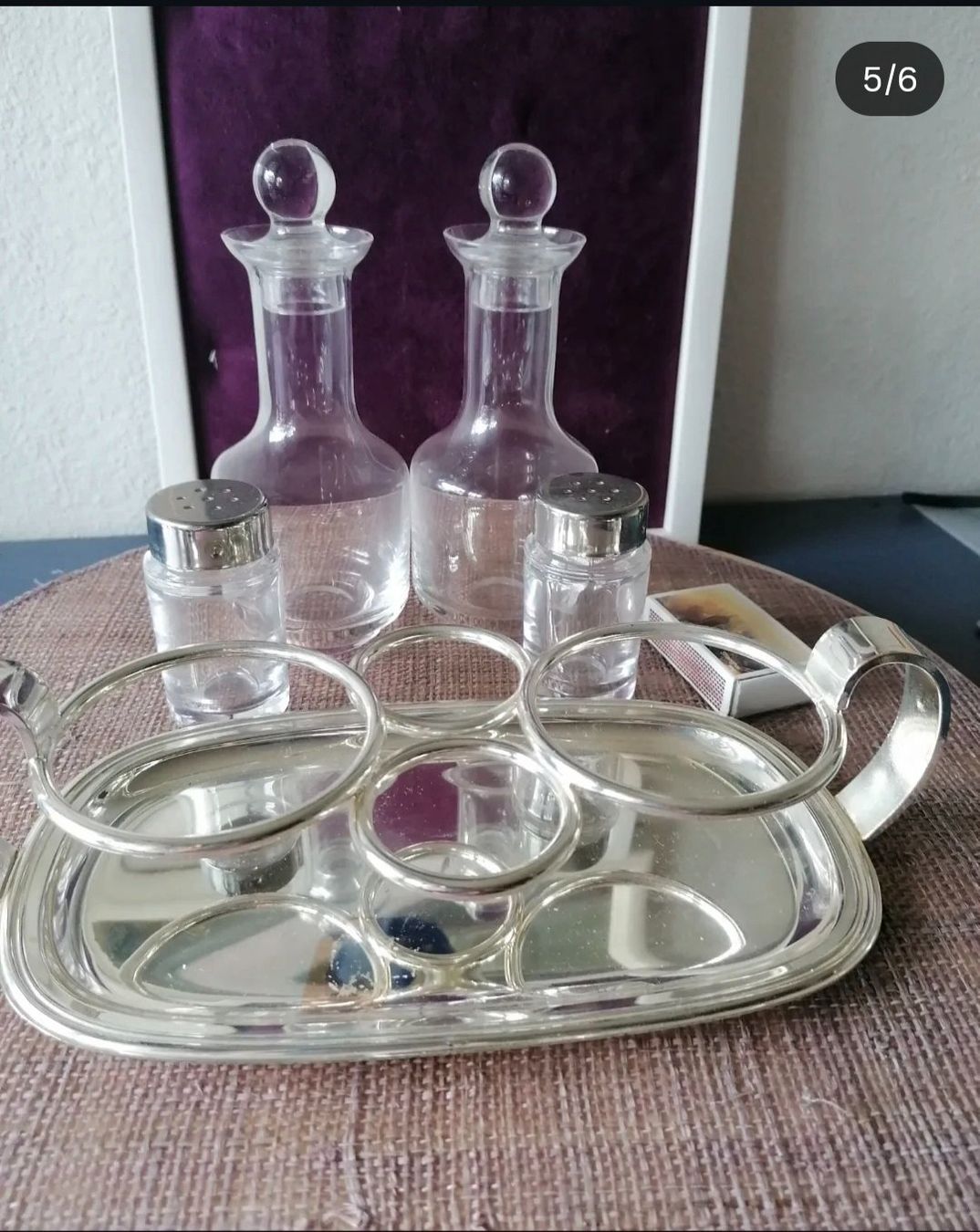 Geschirrsets: Vintage Essig, Öl Set mit Silberhalter 5-teilig – Gebraucht aus Aegerten von Jos_zem 4