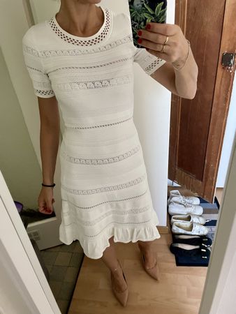 SANDRO knitted white dress XS/S