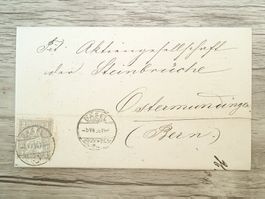 TR66 Enveloppe + Timbre 2 Rp Suisse 1869