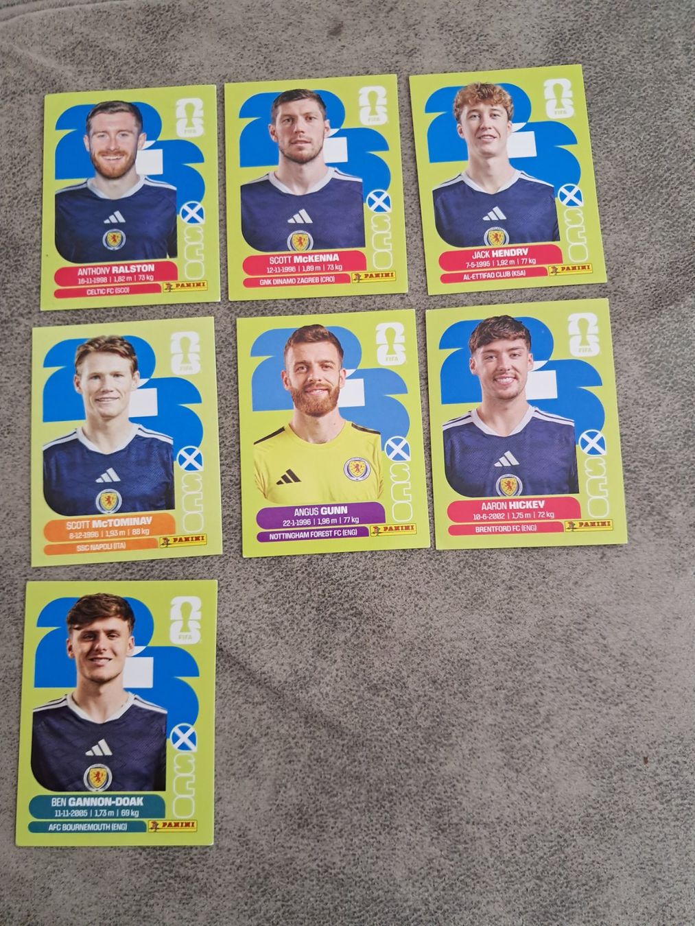 Panini Cartes à collectionner: 7 x Paninisticker 2026 / Schotland – Neuf (Voir description) à Weinfelden par Da-ryn01